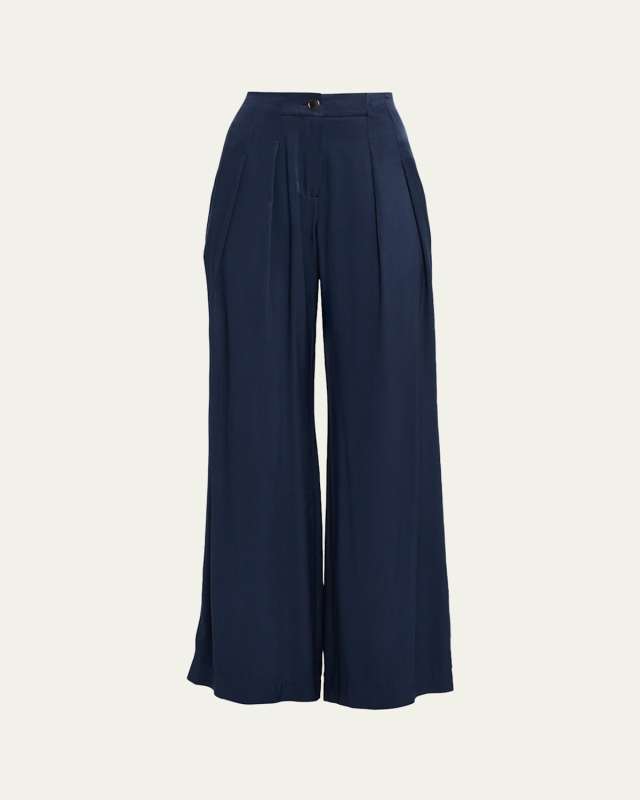 Russell Satin Wide-Leg Pants